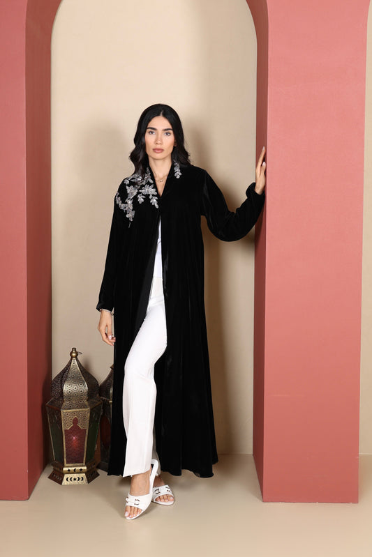 ALIA - Black Velvet Abaya
