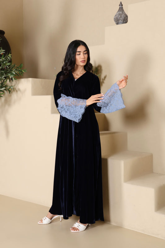 SARAH - Blue Velvet Abaya