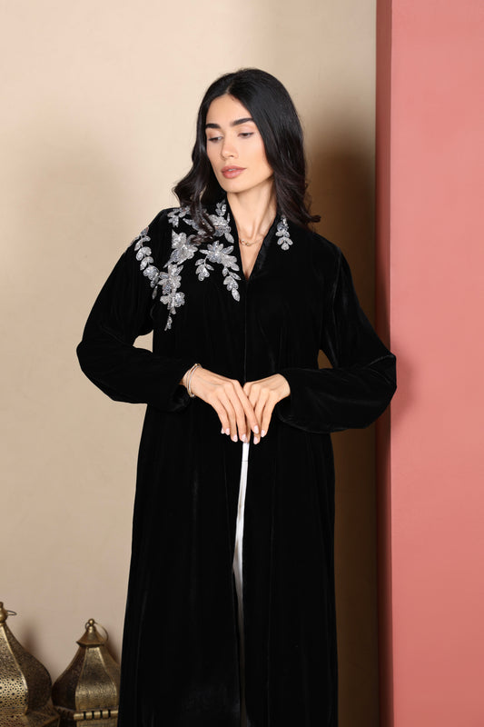 ALIA - Black Velvet Abaya