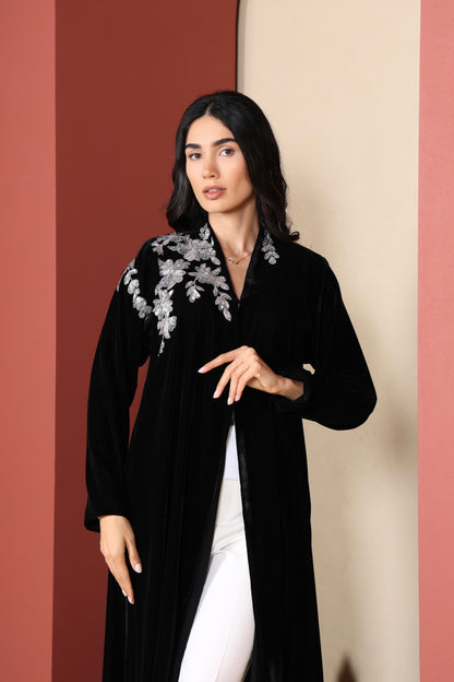 ALIA - Black Velvet Abaya