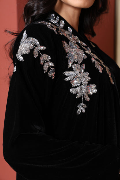 ALIA - Black Velvet Abaya