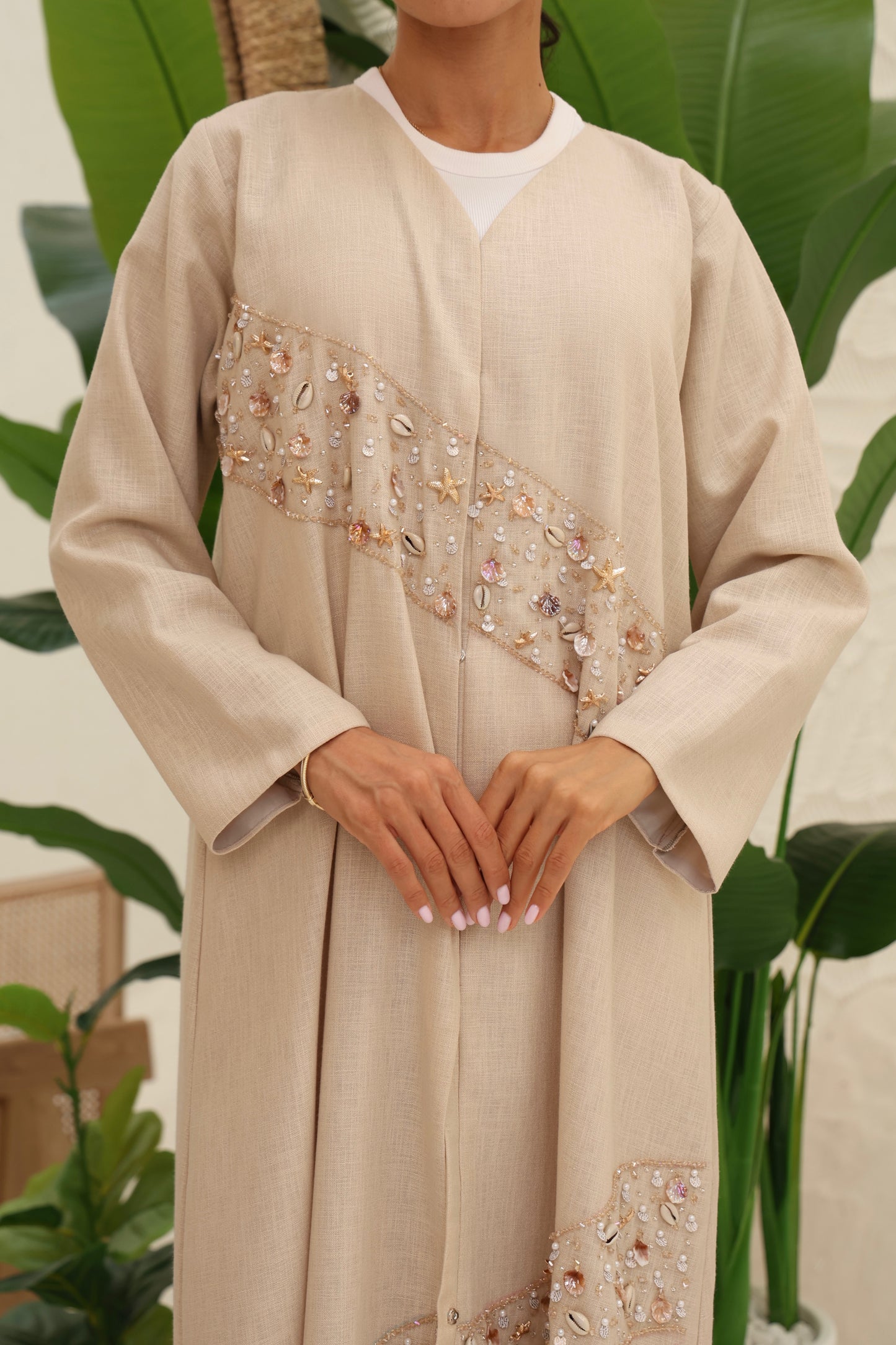 DANA - Sand Linen Abaya