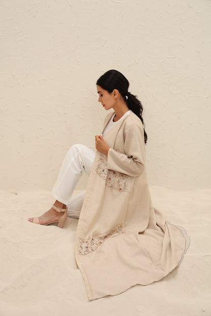 DANA - Sand Linen Abaya
