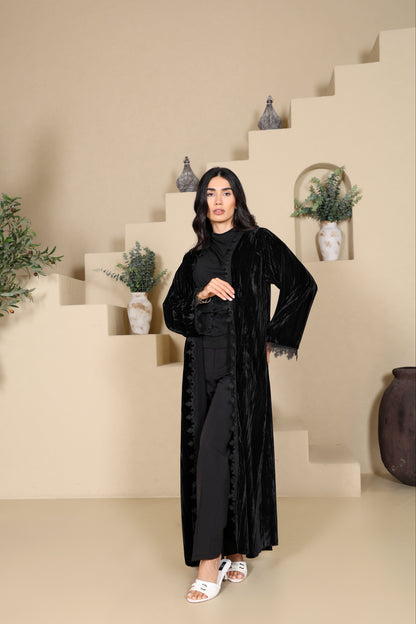 NOORAH - Black Velvet Abaya