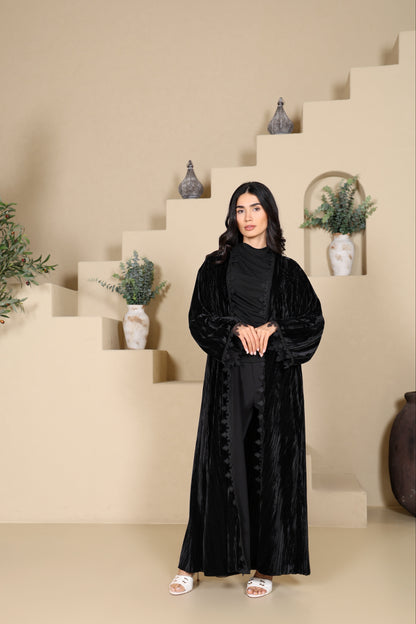 NOORAH - Black Velvet Abaya