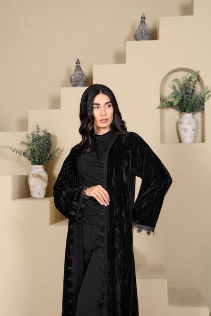 NOORAH - Black Velvet Abaya