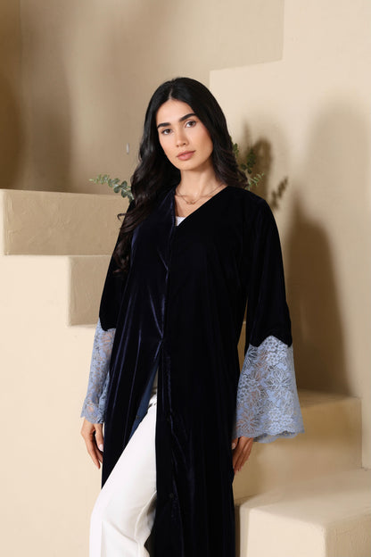 SARAH - Blue Velvet Abaya