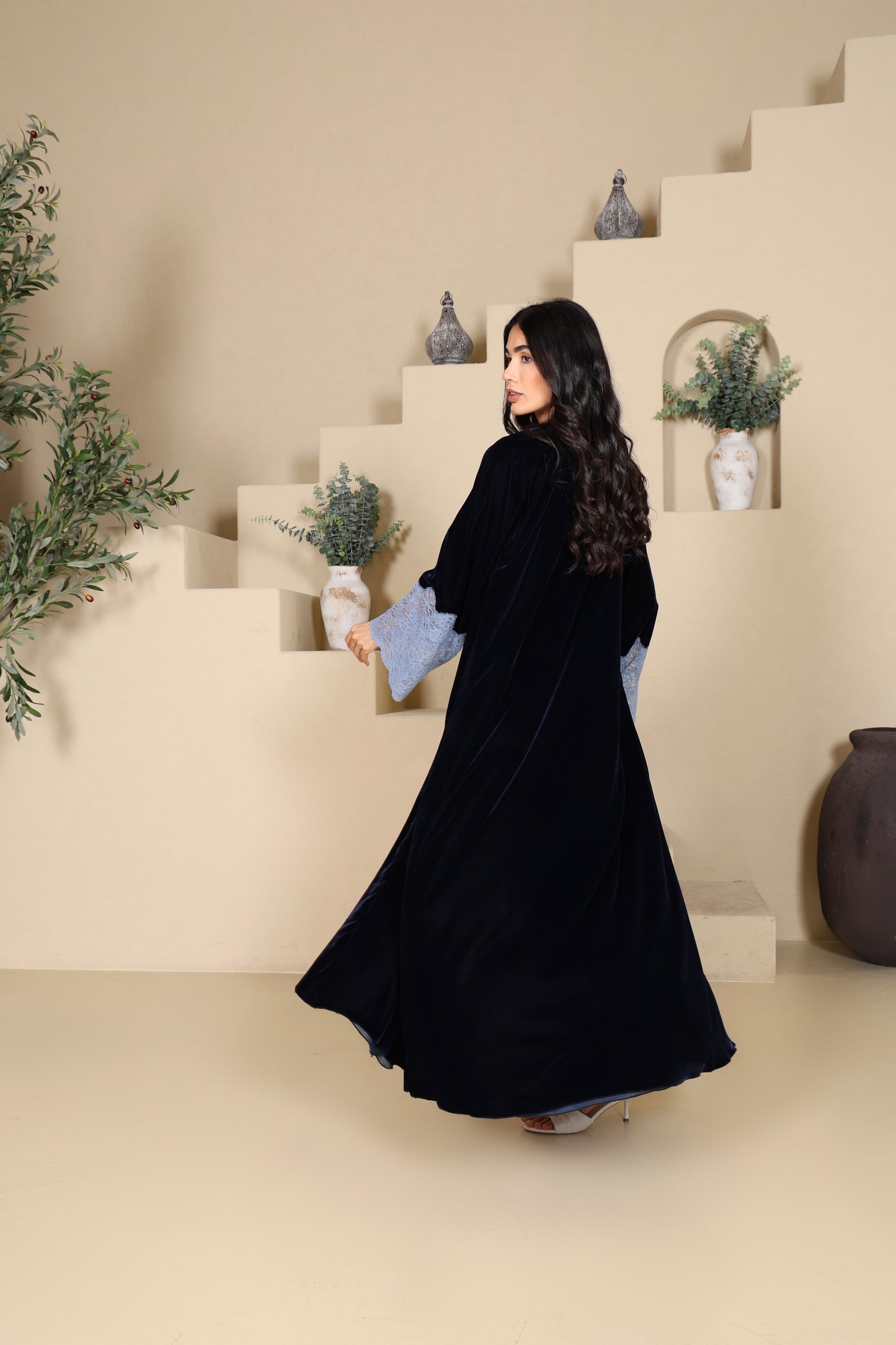 SARAH - Blue Velvet Abaya
