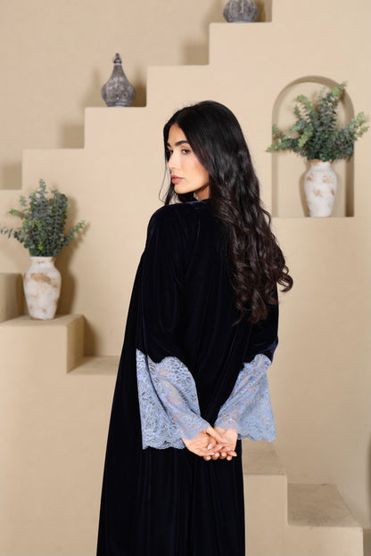 SARAH - Blue Velvet Abaya