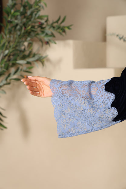 SARAH - Blue Velvet Abaya