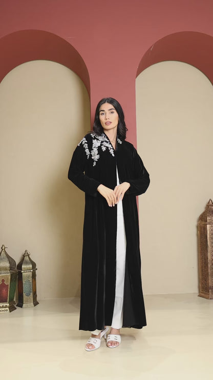ALIA - Black Velvet Abaya