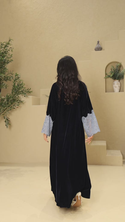 SARAH - Blue Velvet Abaya