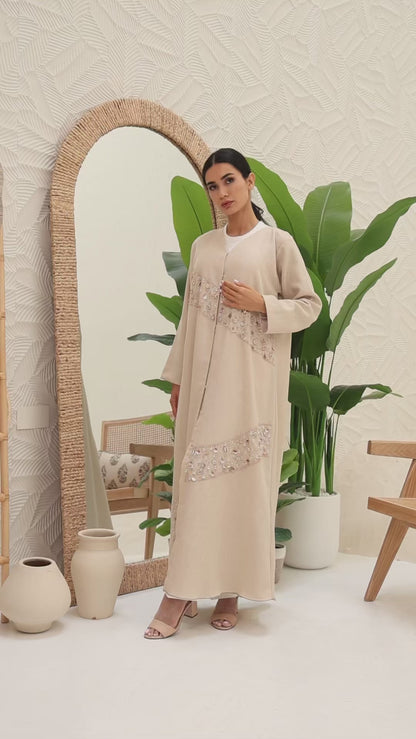 DANA - Sand Linen Abaya